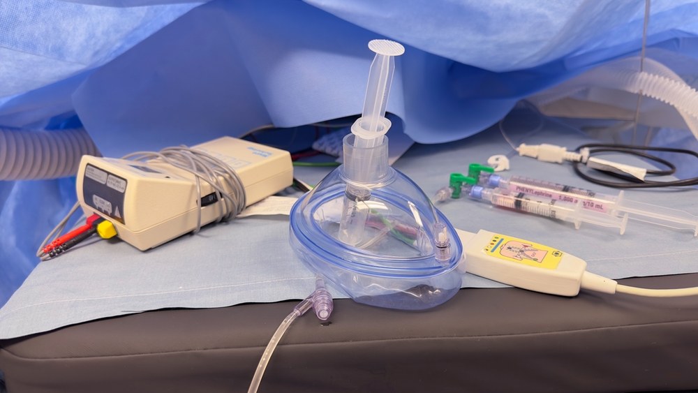 IV sedation and general anesthesia equipment on display
